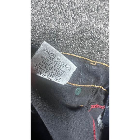 NYDJ Tummy Tuck Straight Jeans Cotton Womens Size 12 Black Denim Mid Rise - Picture 7 of 12